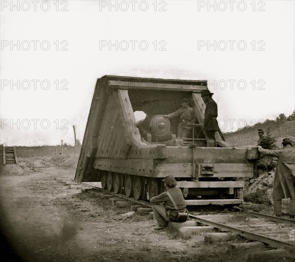 Petersburg, Va. Railroad gun and crew 1864