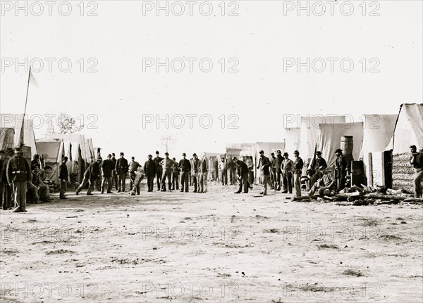 Petersburg, Virginia (vicinity). Playing ball. Camp of 13th New Heavy Artillery 1864