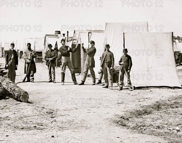 Petersburg, Virginia. Federal camp. Soldiers boxing 1865