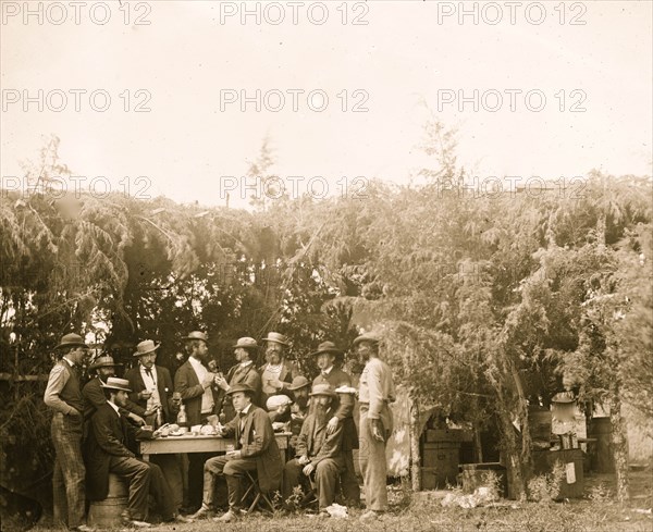 Petersburg, Virginia. Group at Telegraphic Corps quarters. Headquarters, Army of the Potomac 1863