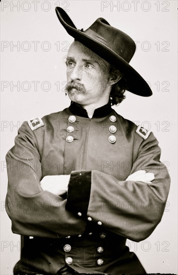 Portrait of Maj. Gen. (as of Apr. 15, 1865) George A. Custer, officer of the Federal Army] 1863