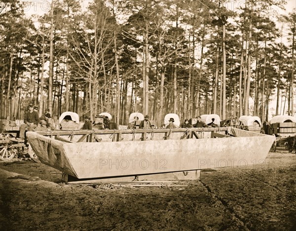 Rappahannock Station, Va. Canvas pontoon boat, 50th New York Engineers 1864