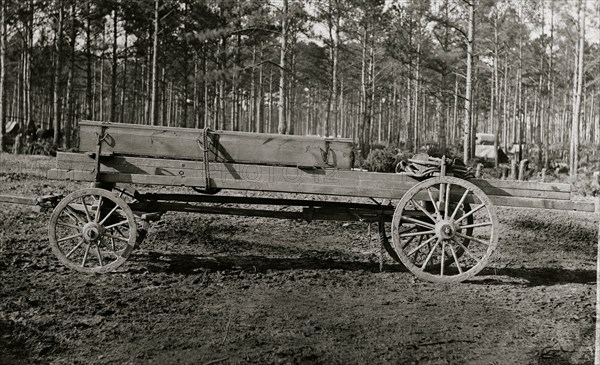 Rappahannock Station, Virginia. Canvas pontoon wagon, 50th New York Engineers 1864