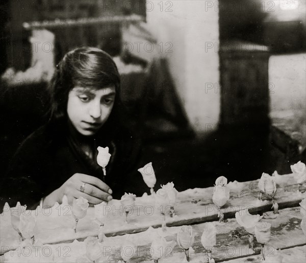 15 years old, racking flowers at the Beston Floral Supply Co.,  1917