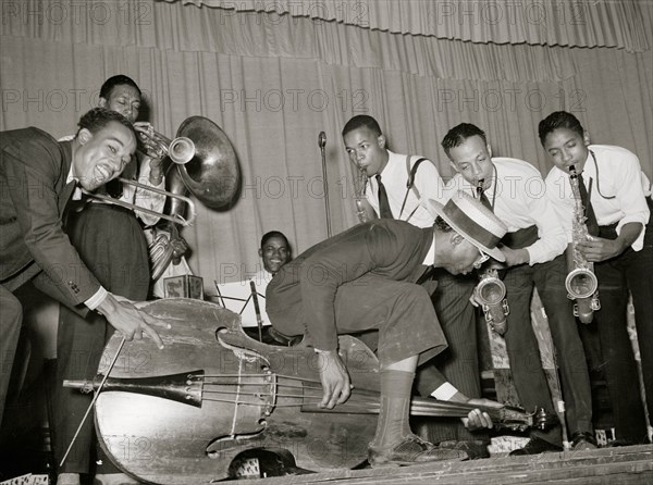 Specialty number of orchestra at the National Rice Festival. Crowley, Louisiana 1938