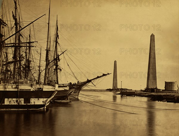 Suez canal entrance at Port Said 1865