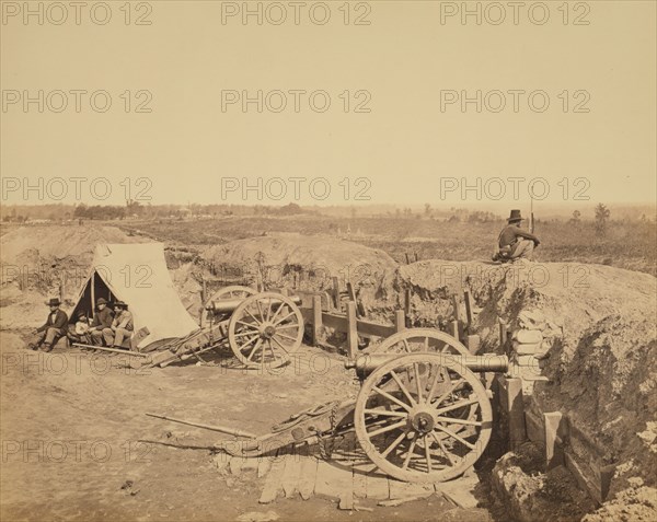 View from Confederate fort, east of Peachtree Street, looking east, Atlanta, Georgia 1864