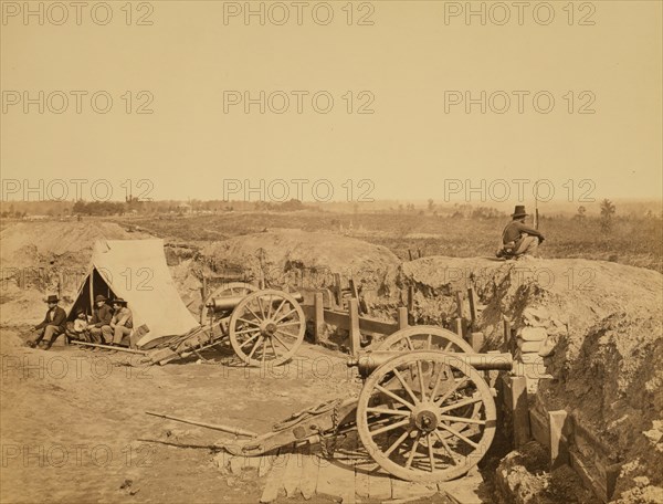 View from Confederate fort, east of Peachtree Street, looking east, Atlanta, Georgia 1864