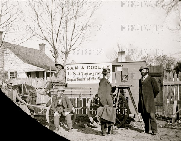 Wagons and camera of Sam A. Cooley, U.S. photographer, Department of the South 1863