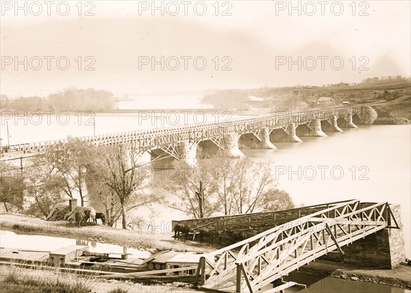 Aqueduct Bridge, with Chesapeake and Ohio Canal  1863