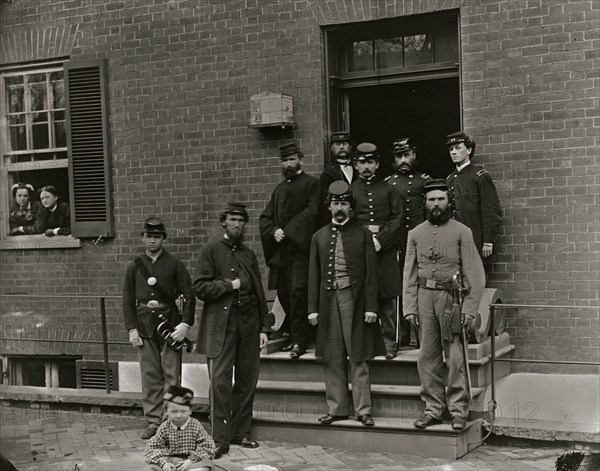 Washington, D.C. Officers at door of Seminary Hospital 1865