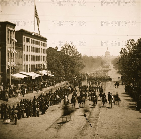 The Grand Review of the Army. Gen. Jefferson C. Davis, staff and 19th Army Corps  1865