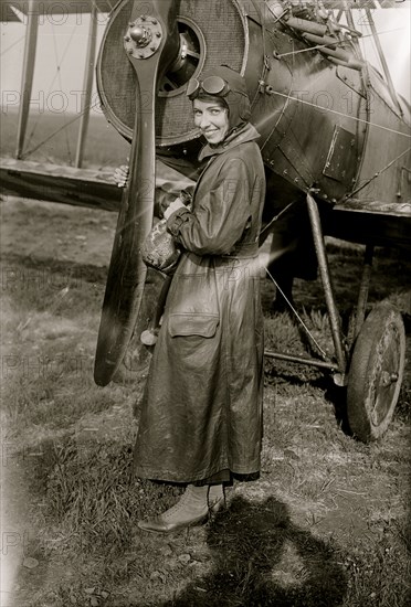 Woman hugs Plane Propeller