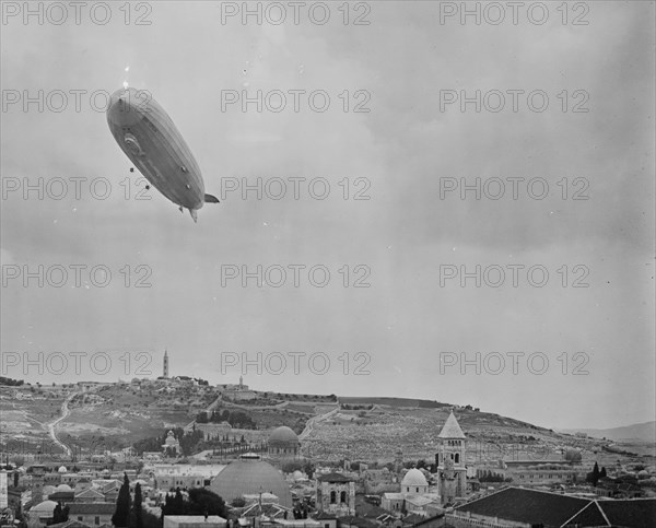 Zeppelin [i.e., Graf Zeppelin] over Jerusalem. 1929