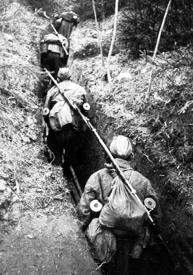 world war ll: red army soldiers on the leningrad front, october 1943.