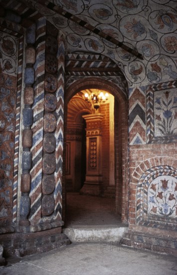 One of the entrances to st, basil's cathedral in red square moscow, russia.