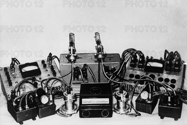 Ionized and magnetic manometers prior to installation on the soviet sputnik 3 satellite, 1958.