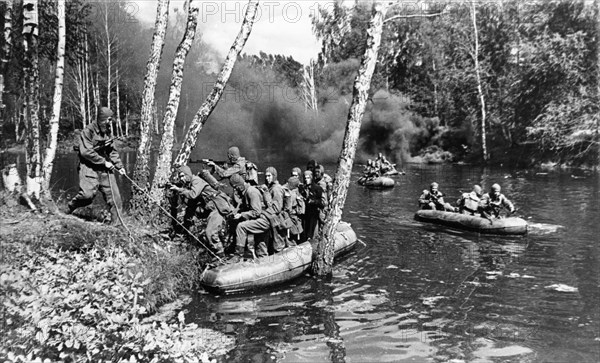 Soviet army and navy day, landing troops training, january 1965.