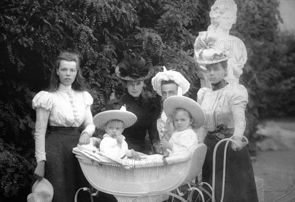 The photo of empress maria fyodorovna (dagmar of denmark) with children michael, olga, george and maria (1896) is on view at the exhibition 'empress maria fyodorovna, the return' in the state central modern russian history museum in moscow.