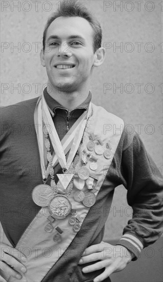 Olympic champion in high jump valery brumel died in his 61st year moscow,russia, january 26 2003: legendary russian sportsman, olympic golden winner in high jump valery brumel (in pic) has died in his 61st year today, (photo itar-tass 1962 file image).