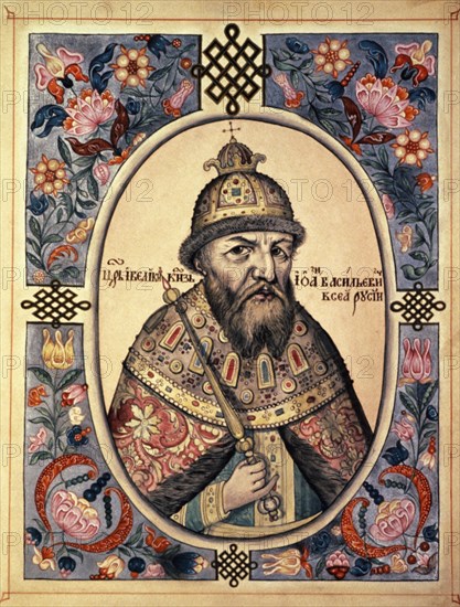 Portrait of ivan grozny (ivan the terrible, ivan iv).