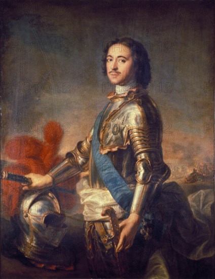 Portrait of tsar peter the great of russia (peter i: 1672 - 1725) by j, m, natier.