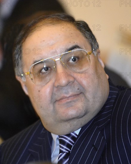 Moscow, russia, february 7, 2007, president of gazprominvestholding alisher usmanov looks on at a meeting of russiai´s top business leaders hosted by russian president vladimir putin in the catherine hall in the kremlin.