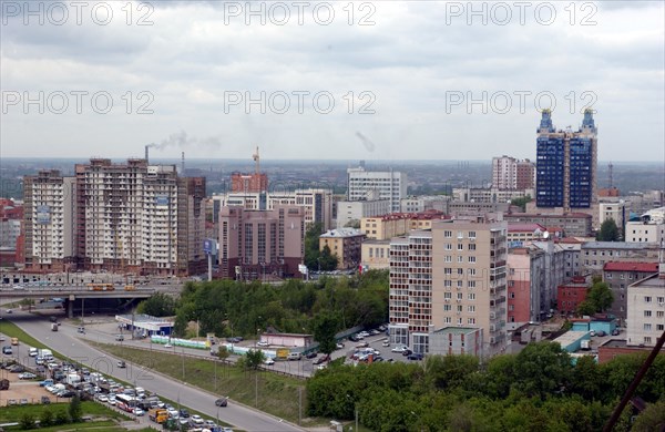 New construction in a residential district of novosibirsk, russia, may 2007.