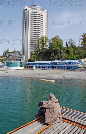 The view of the new apartment house the lighthouse of alexandria, sochi, russia, april 2008.