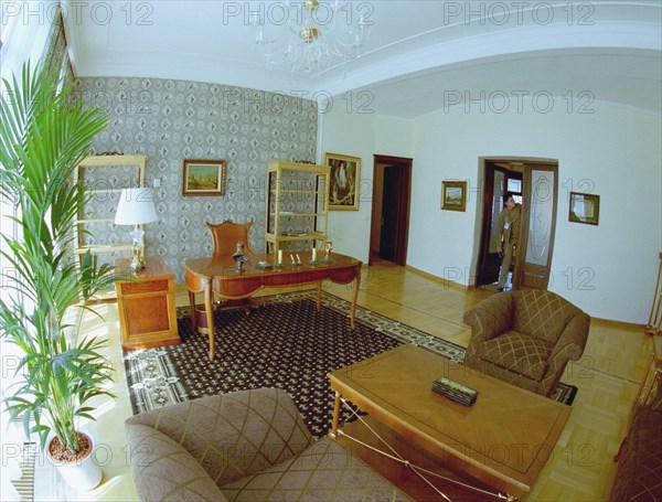 A view of a presidential suite in one of the consulate village's houses built as part of the restored constantine palace complex in strelna, the houses will accomodate top officials during the city's 300th anniversary celebrations, st,petersburg, russia, may 26, 2003.