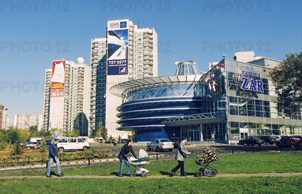 A newly built housing complex off of rublyovo highway, moscow, russia, 2002.