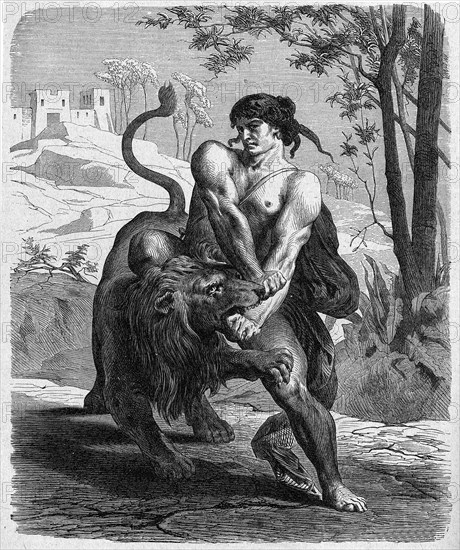 Religion The Holy Bible. Samson Fight the Lion