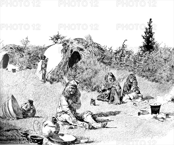 Far West, Villaggio Apache print 1884