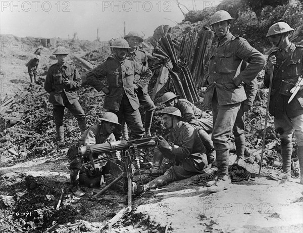 Testing a Vickers machine gun.