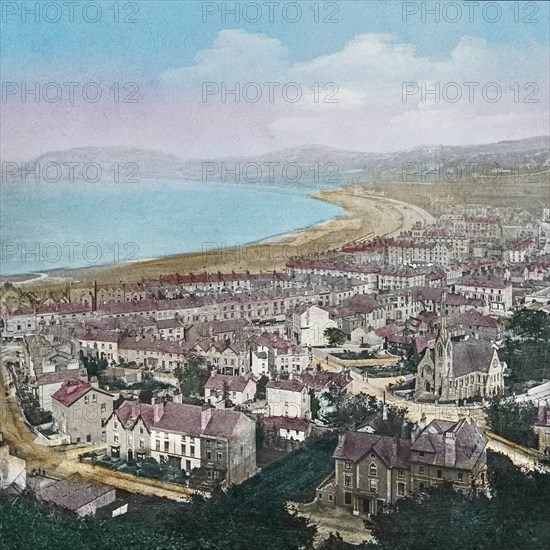 View from Great Orme's Head of the hills of Penmsenmawr