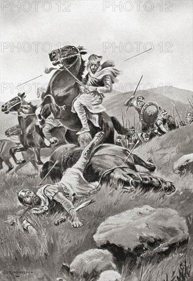 The death of Masistius whilst leading a cavalry attack against the Greek forces shortly before the Battle of Plataea