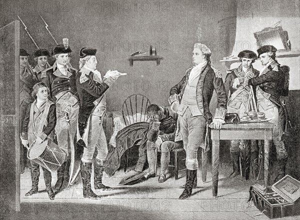 Delivering the death warrant of John André