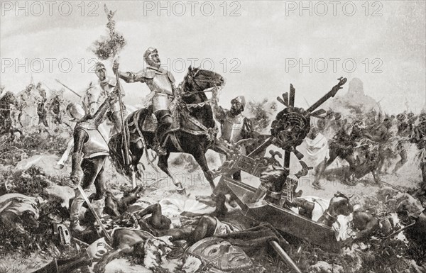 Hernán Cortés victorious at the Battle of Otumba