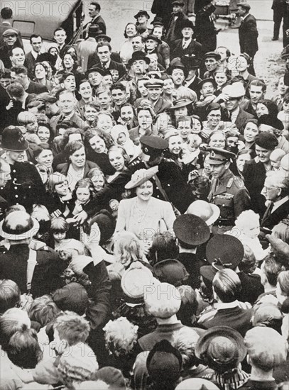 King George VI and Queen Elizabeth in 1941 visiting Bermondsey