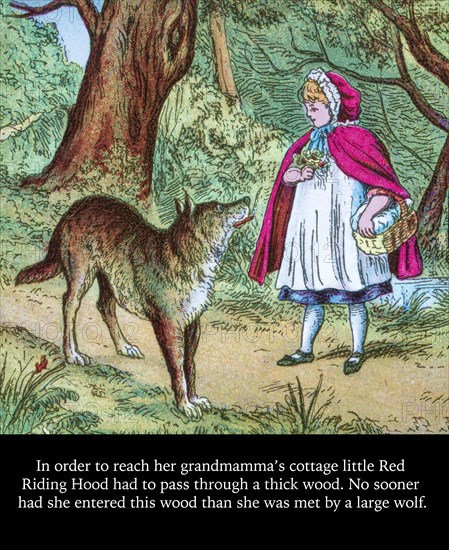 Coloured page of an illustration and storyline in a child's storybook