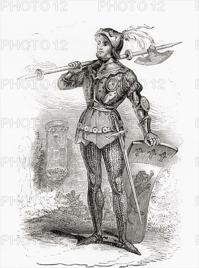 Bertrand du Guesclin in full armour