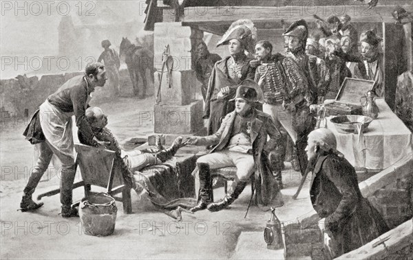 Napoleon visiting the wounded after The Battle of Ulm