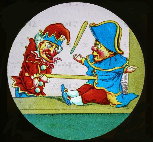 Magic Lantern slide pre 1896 hand coloured