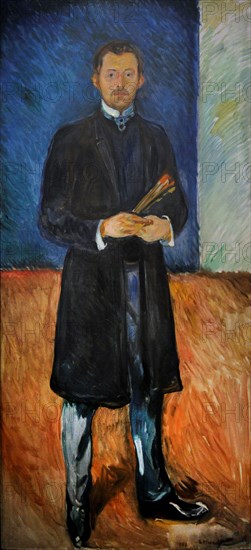 Edvard Munch, Self-Portrait with Brushes, 1904