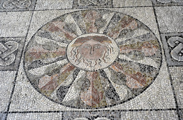 Roman mosaic with depiction of the head of Medusa