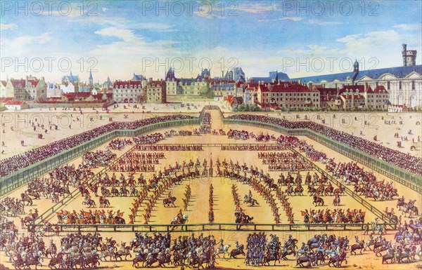 General view of the Grand Carousel, given by Louis XIV in front of the Tuileries, Paris,