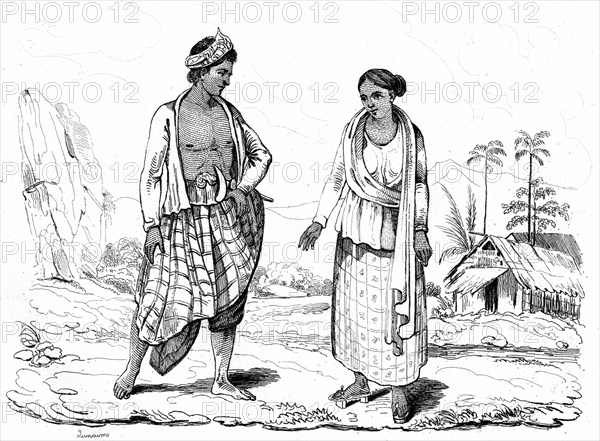 Men and woman in malaysia, james cook travels 1835