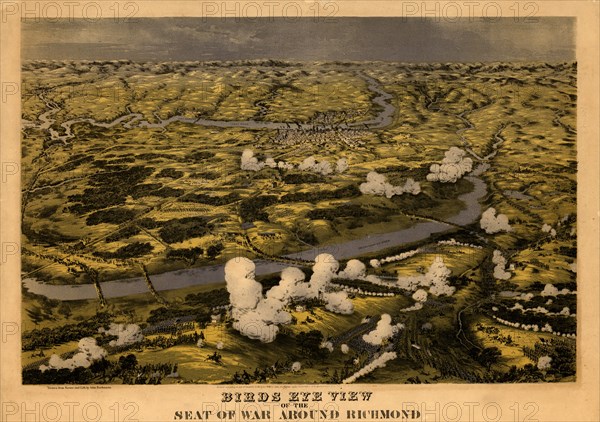 Battle for Richmond in the Civil War aerial View 1862