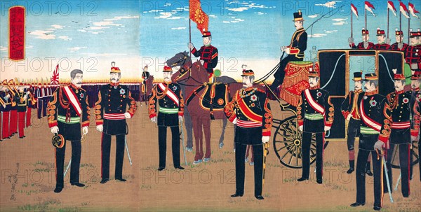 Emperor's Military Review of a Parade Ground at Aoyama