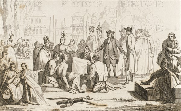 William Penn with the indians in America.